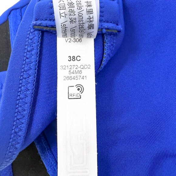 Victoria Secret Swim Bikini Top 38C Blue Oar Bandeau Solid Strapless Underwire - Picture 6 of 6